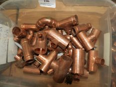 *Assorted Copper Pipe Fittings, T's and Elbows