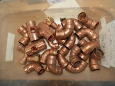 *Assorted Copper Pipe Fittings, T's and Elbows