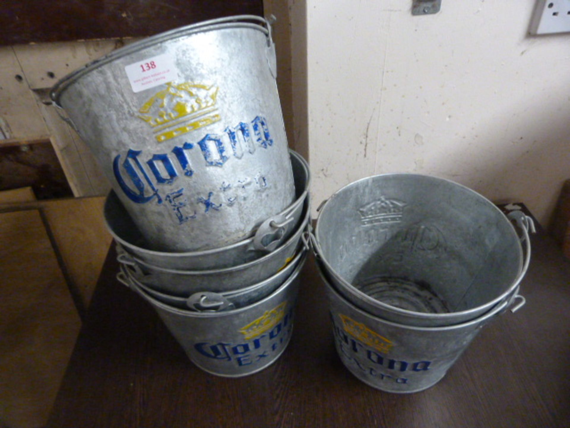 *Seven Galvanised Corona Buckets