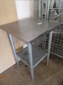 Small Square Stainless Steel Prep Table 60 x 60 x 90cm