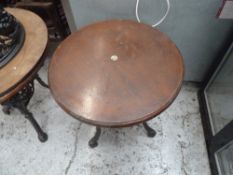 * heavy wooden tables x2 restaurant style wooden tables, metal bases.