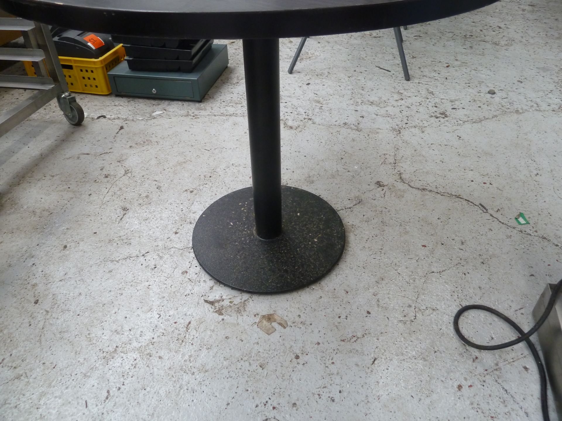 * x2 circle brown tables, good condition.(755H) - Image 2 of 2