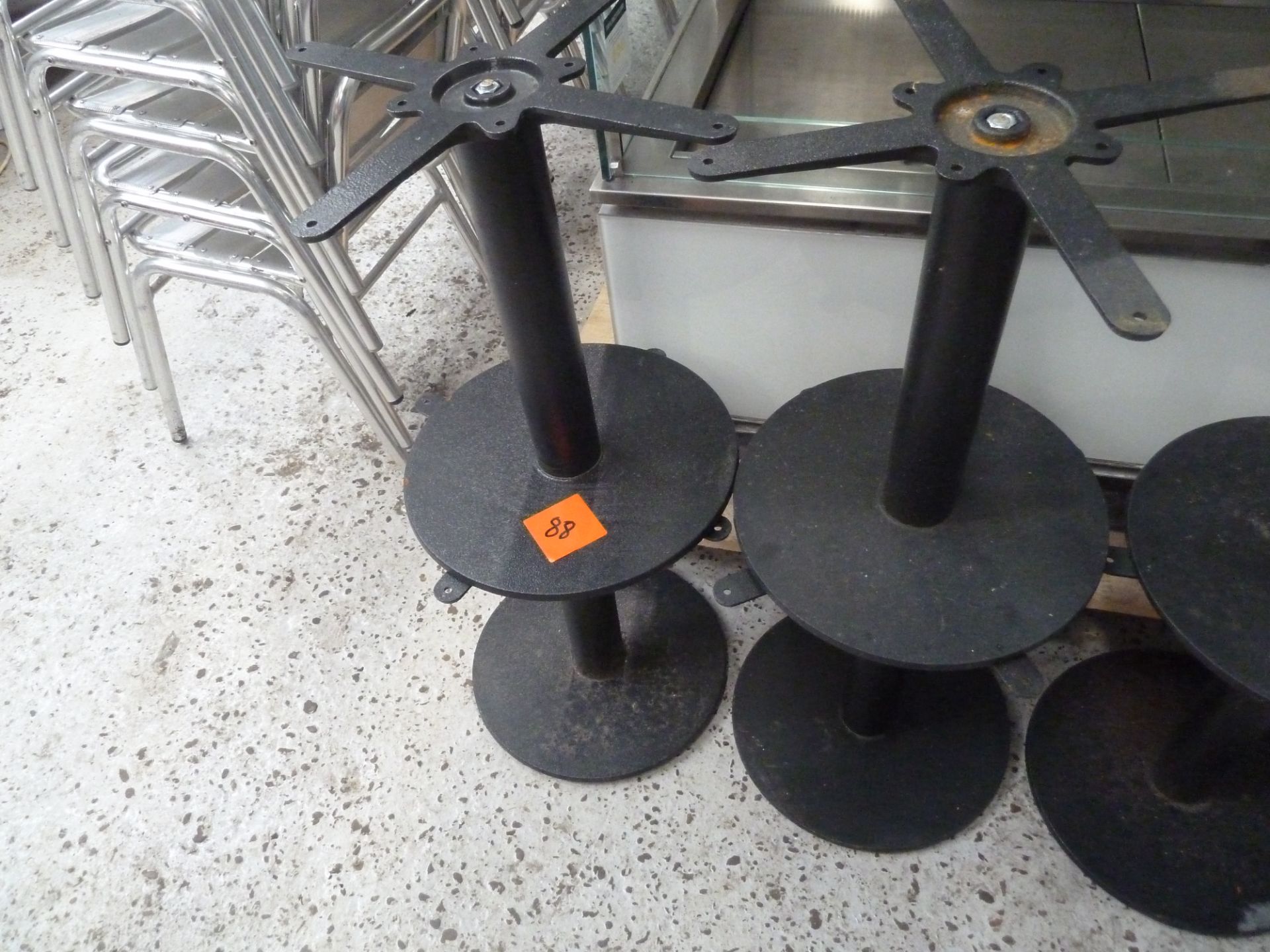 * x4 black table stands, good condition, black. - Image 2 of 2