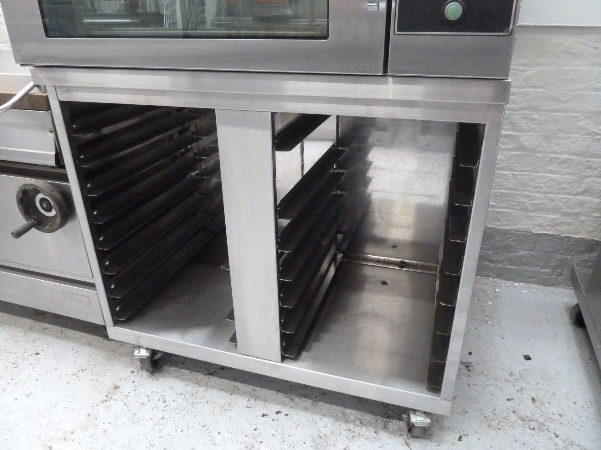 * Single Mono bakery oven comes with stand and shelving, very good condition.(1000Wx1370Hx880D) - Image 3 of 5