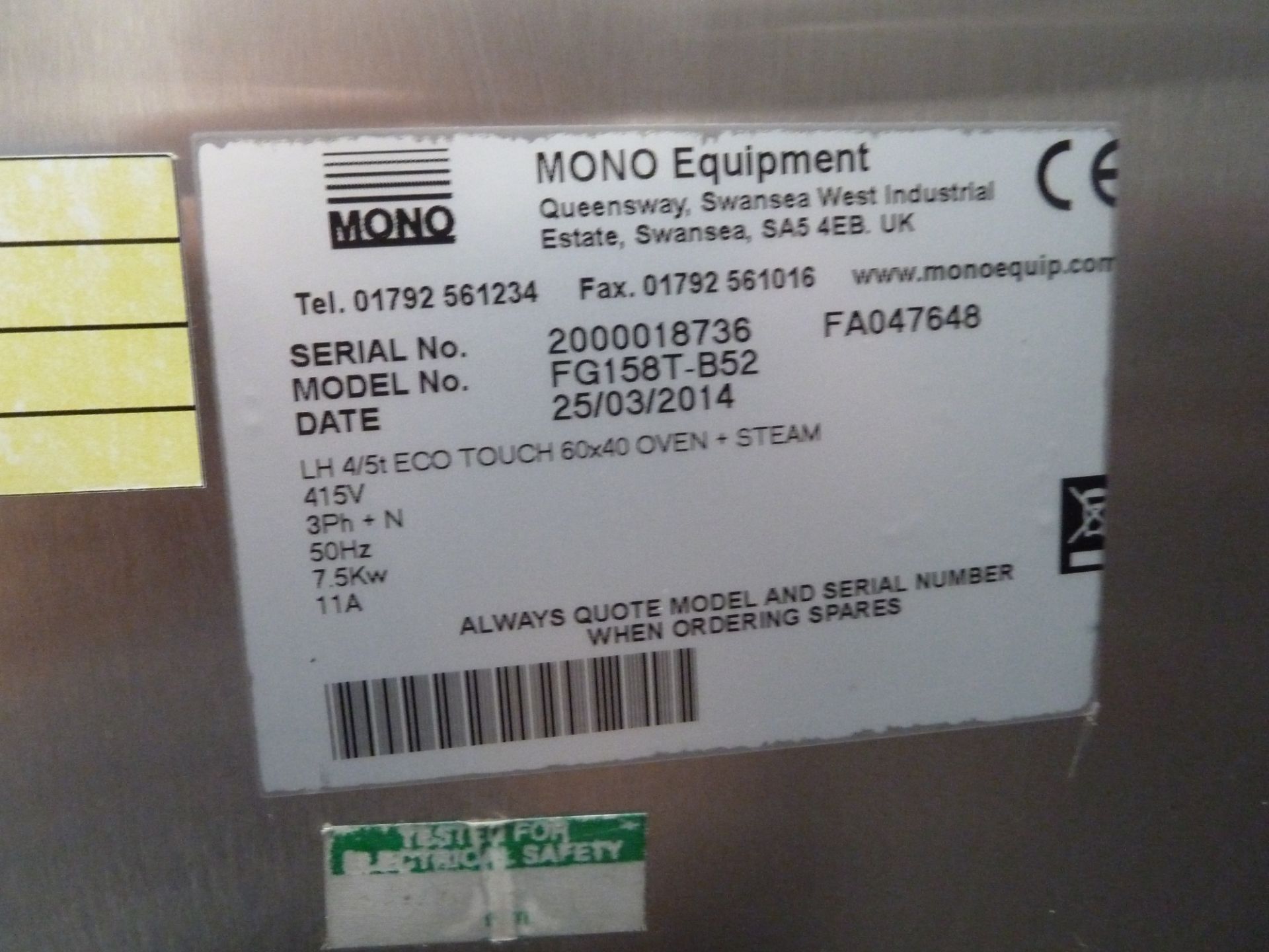 * Mono bx double bakery oven, includes stand and shelvin, good clean condition.(1000Wx2000Hx900D) - Image 5 of 5