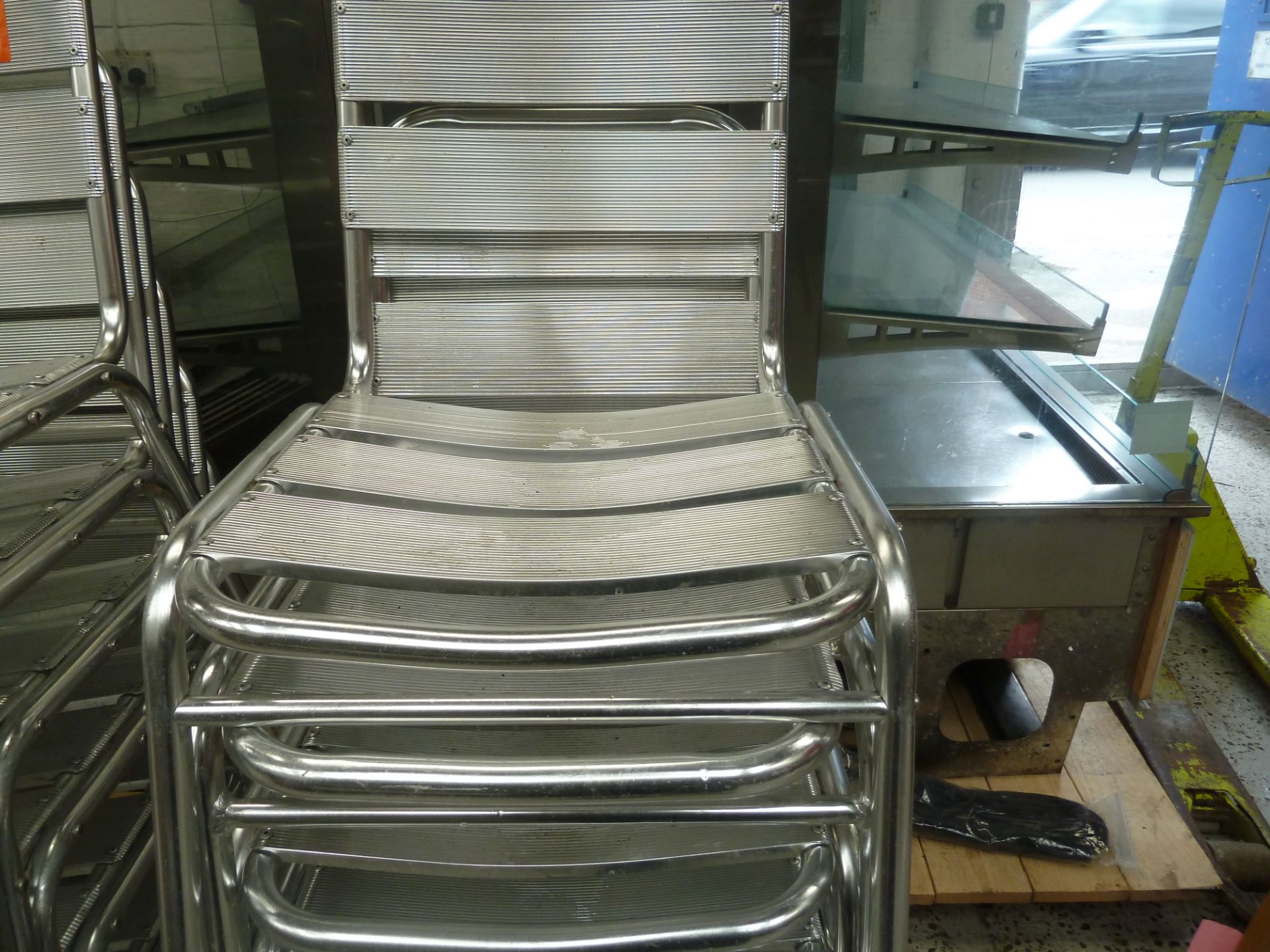 * x8 silver outdoor chairs, great condition, cleaned. - Image 3 of 3