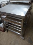 Stainless Steel Preparation Table/Rack on Wheels