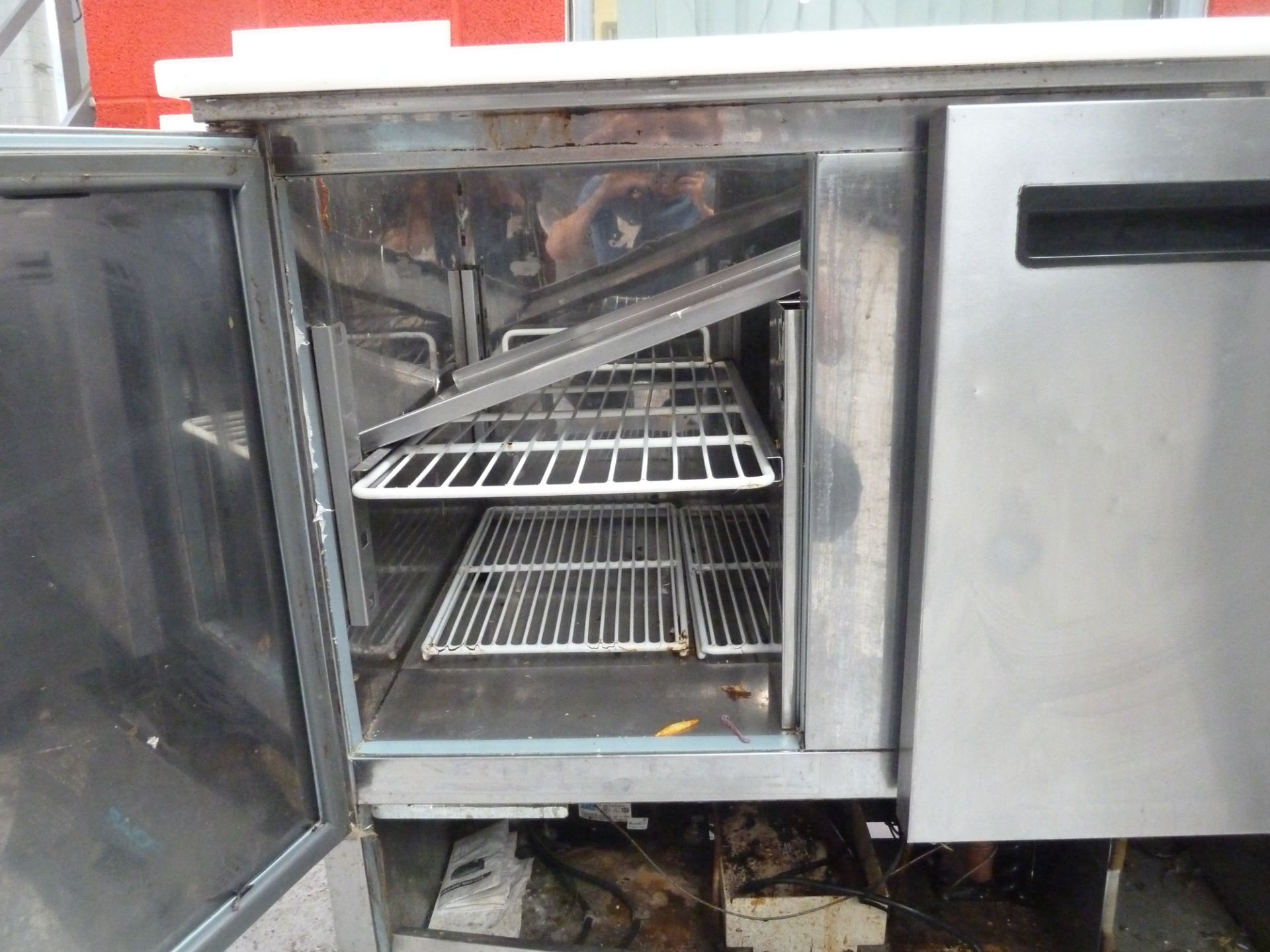 * Polar 2 door fridge, with salad hatch sold as seen.(910Wx985Hx700D) - Image 2 of 4