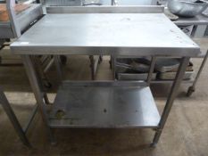 Stainless Steel Preparation Table with Shelf 89x58