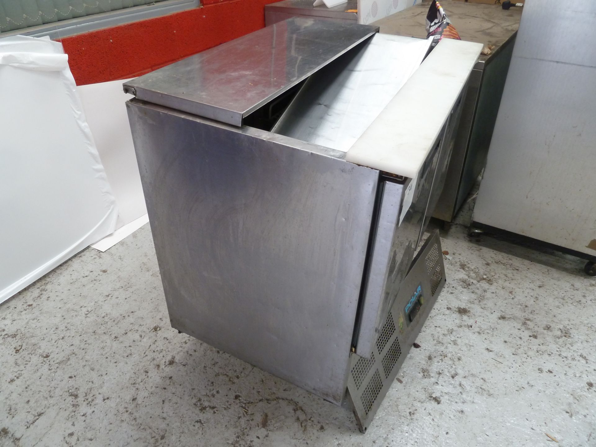 * Polar 2 door fridge, with salad hatch sold as seen.(910Wx985Hx700D) - Image 3 of 4