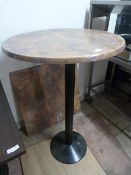 *Single Pedestal Pub Table with Metal Base and Int