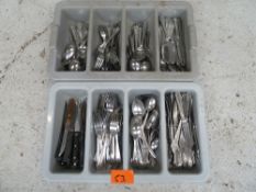 * x2 Trays of assorted cutlery, very good condition.