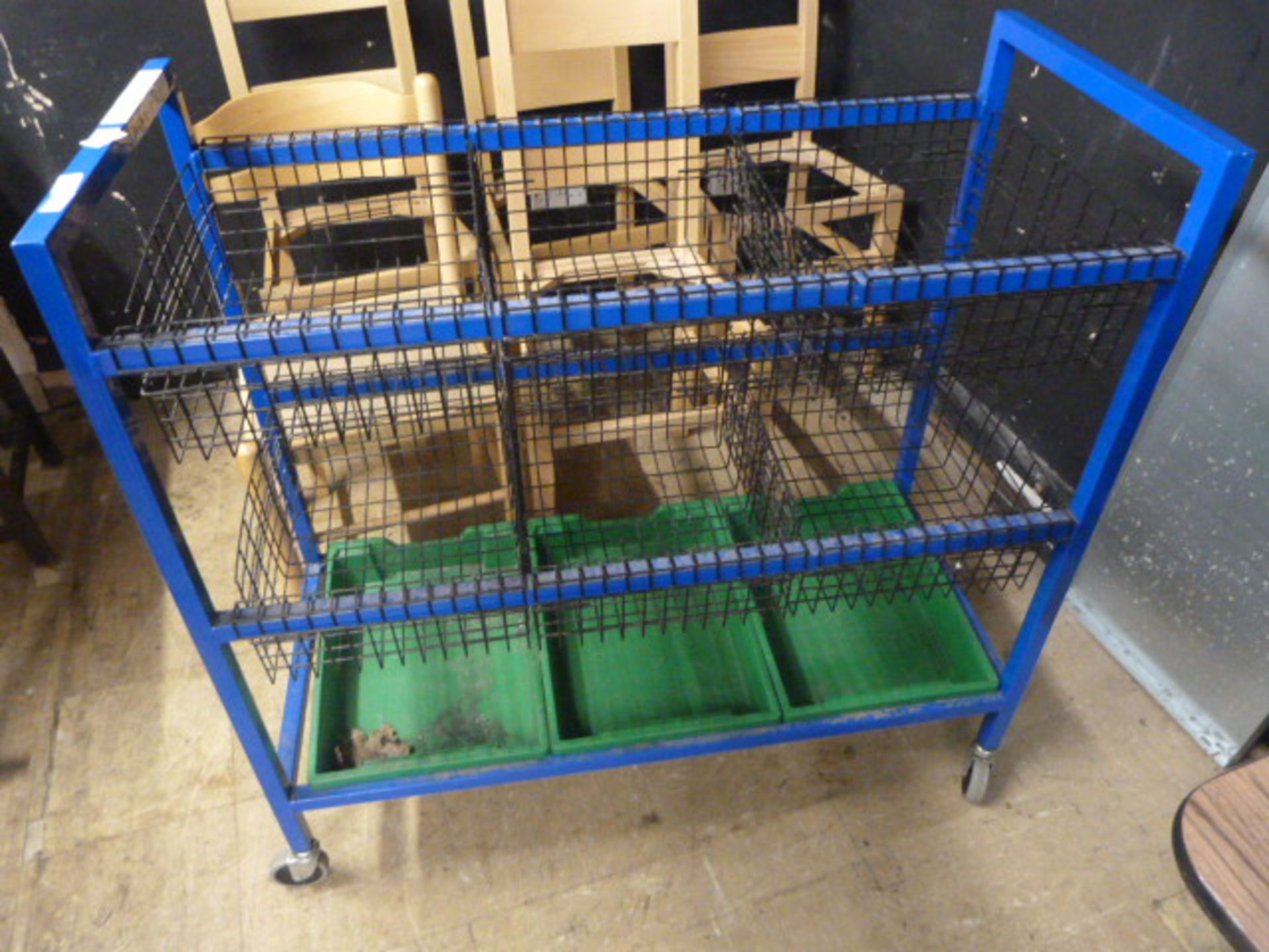 *Mobile Storage Unit with Wire Baskets and Trays