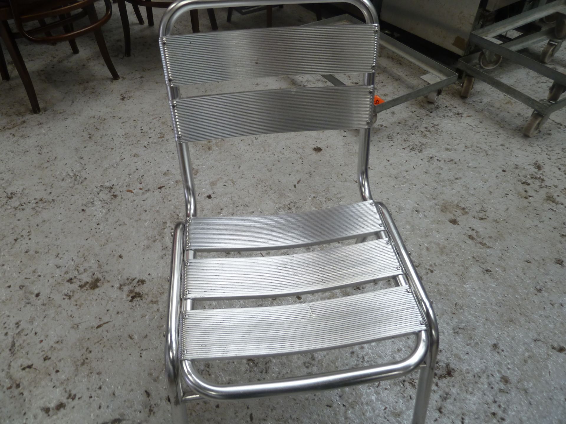 * x8 silver outdoor chairs, great condition, cleaned. - Image 3 of 3