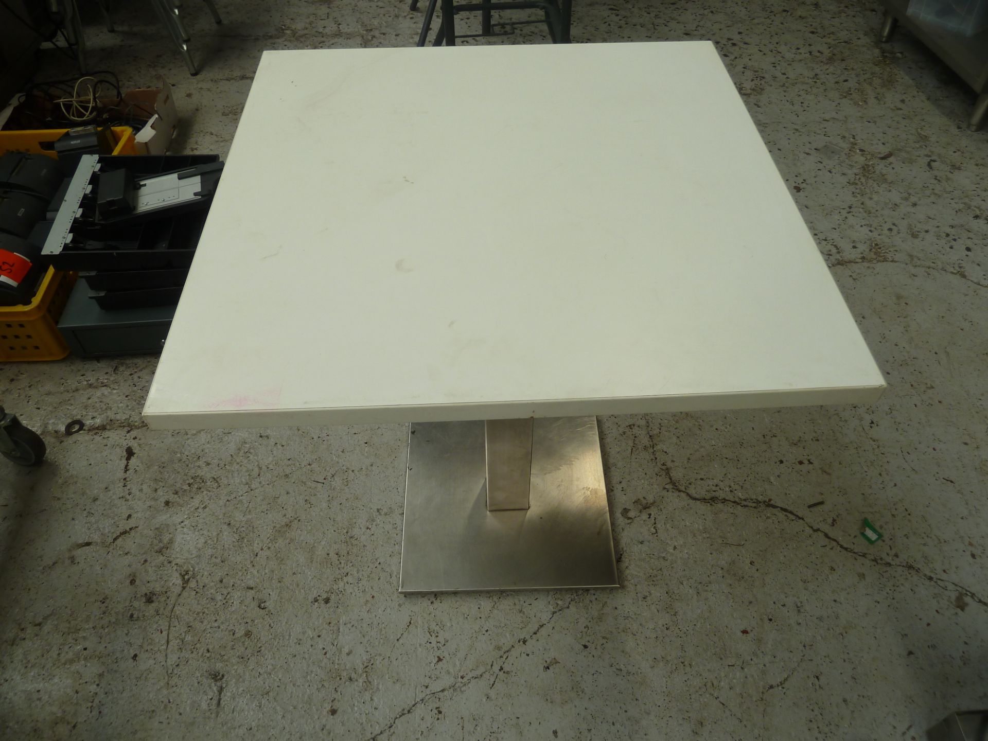 * x2 square white tables, good condition.(700Wx755Hx700D)