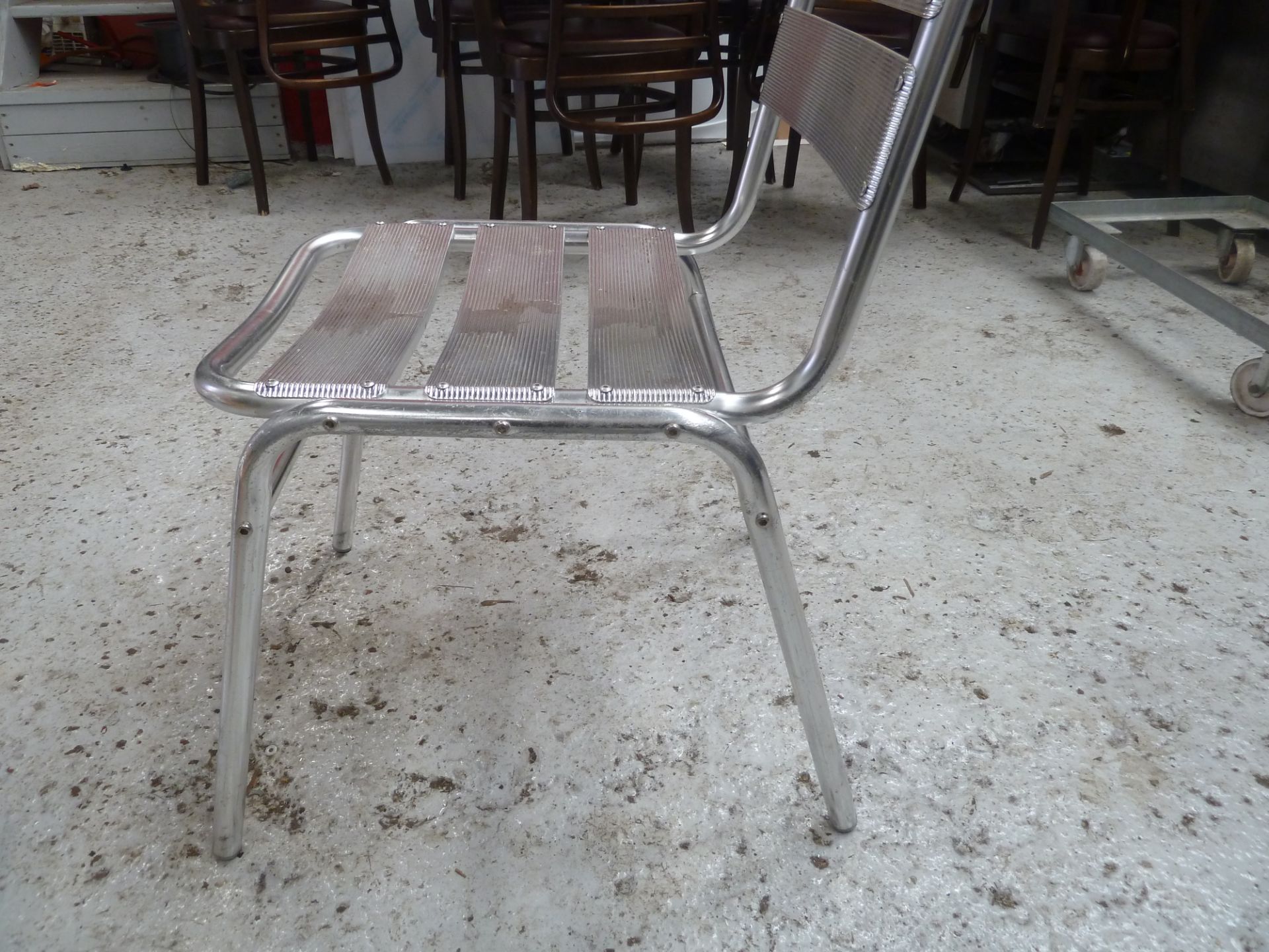 * x8 silver outdoor chairs, great condition, cleaned. - Image 2 of 3