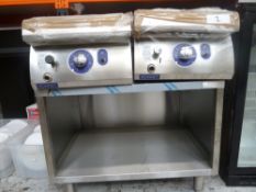 * Brand new Bonnet double electric cooking top, BAIN MARIE. Includes stand