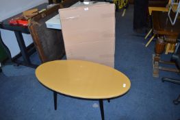 *Gold Painted Retro Style Oval Coffee Table (Boxed)