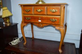 Modern Two Door Cabinet with Inlaid Effect on Cabriole Legs