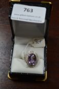 9ct Gold Ladies Dress Ring with Amethyst