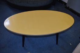 *Gold Painted Retro Style Oval Coffee Table