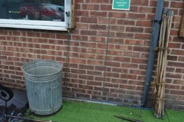 Metal Wine Rack and a Galvanised Dust Bin