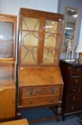 Edwardian oak Bureau Bookcase