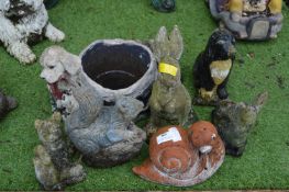 Garden Ornaments; Rabbits, Snails, Puppies, etc.