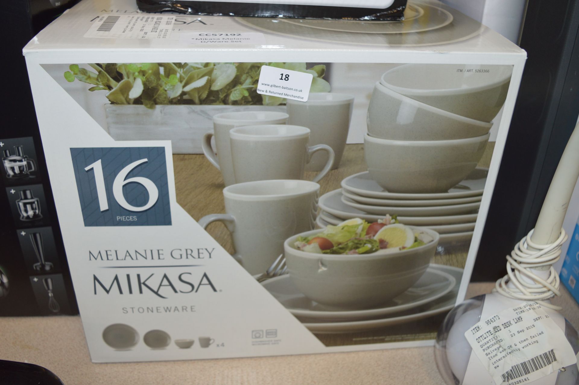 *Mikasa Melanie 16pc Grey Stoneware Dinner Set