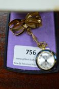 Ladies Vintage Enamel Brooch Watch Marked Royce