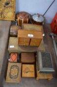 Period Wooden Boxes, 1930's Biscuit Barrels, etc.