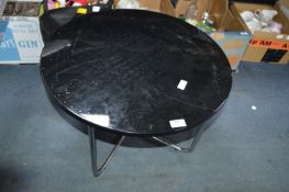 Black Topped Chrome Framed Coffee Table