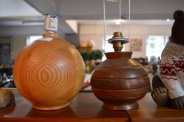 Two Decorative Wooden Lamp Bases