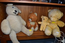 Four Vintage Teddy Bears
