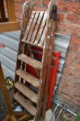 Wooden Folding Garden Steps and a Folding Garden Chair