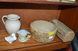 Pottery Items Including Nao Duck and Millstone Pla