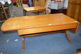 Retro Teak Coffee Table with Drop Leaf End