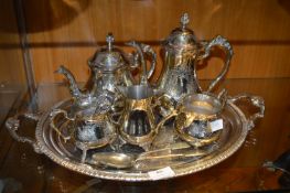 Silver Plated Coffee Set on Tray