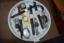 Tray Lot of Gents Wristwatches