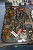 Tray Lot of Collectibles; Miniature Gramophones, C