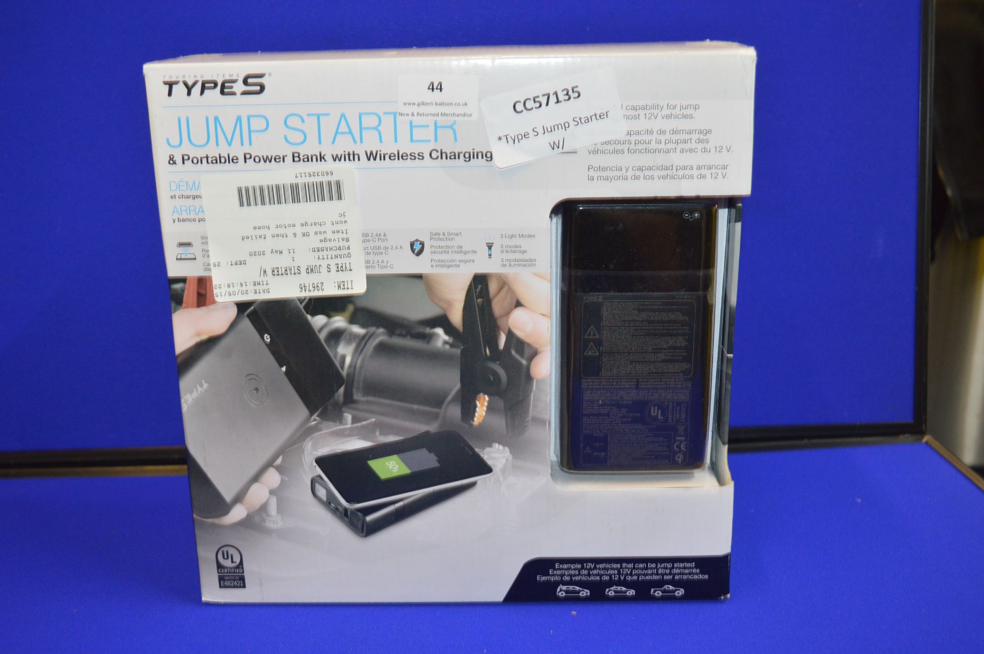 *Type S Jump Starter/ Wireless Power Bank