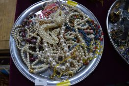 Tray Lot of Costume Jewellery; Necklaces, etc.