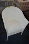 Lloyd Loom Style White Painted Bedroom Chair