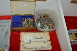 Costume Jewellery, Jewellery Box and Contents