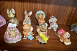 Eight Pendelfin Figures of Rabbits and Dogs