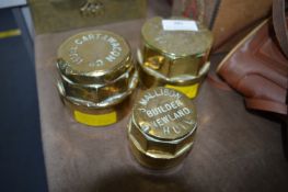 Three Hull Brass Cart Axle Caps