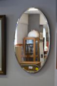 Vintage Beveled Edge Oval Wall Mirror