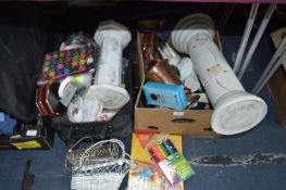 Box and a Case of Household Goods; Vases, Toys, et