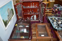 Three Collectibles Display Cabinets and Contents