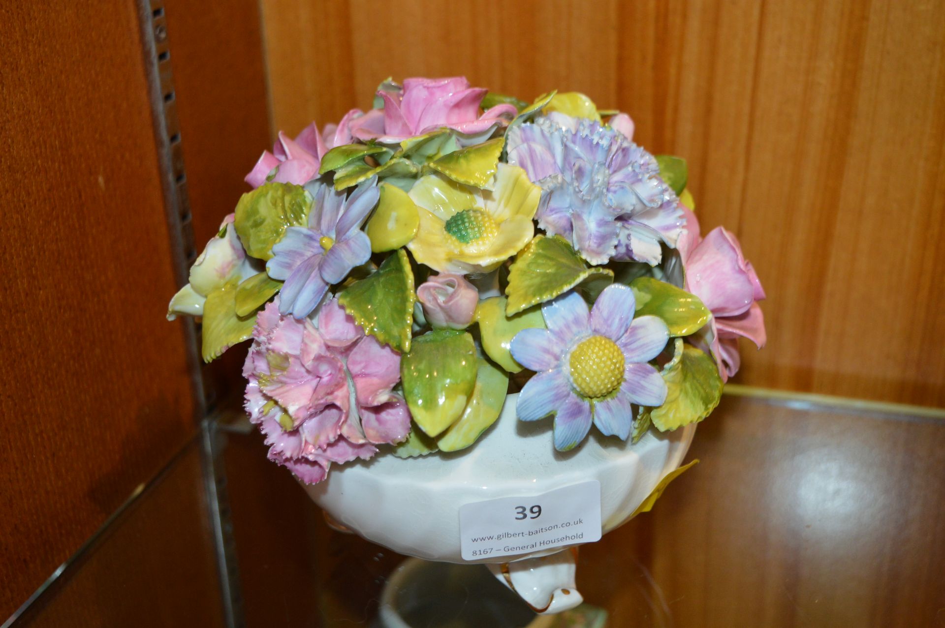 Royal Adderley Bowl of Pottery Flowers